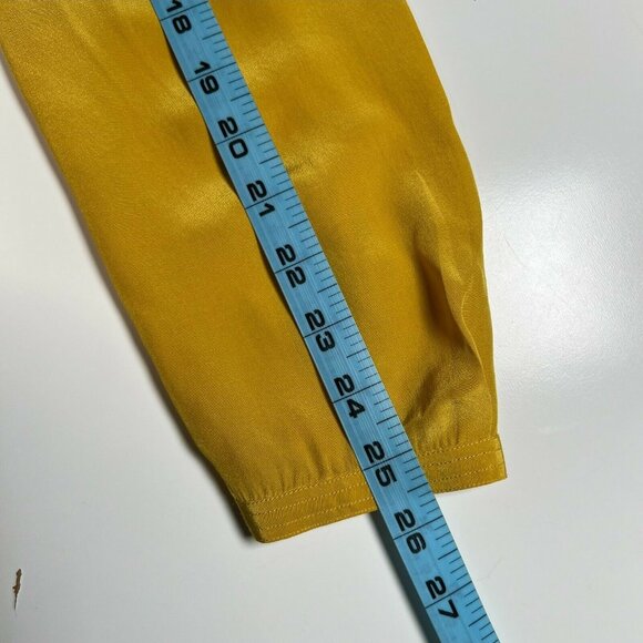 Isabel Marant Salvia Ruffle Mini Dress Silk Long Sleeve Party Yellow US 10 - Picture 9 of 16